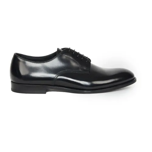 Doucal's , Black Derby with Leather Sole ,Black male, Sizes: