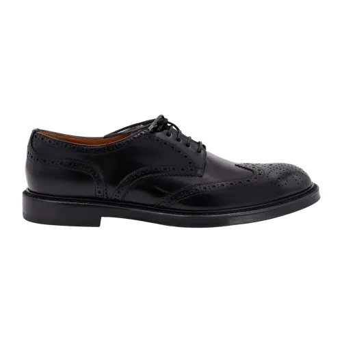 Doucal's , Black Horse Lace-Up Shoes - Aw23 ,Black male, Sizes: