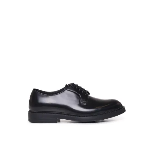 Doucal's , Black Lace-up Business Shoes ,Black male, Sizes: