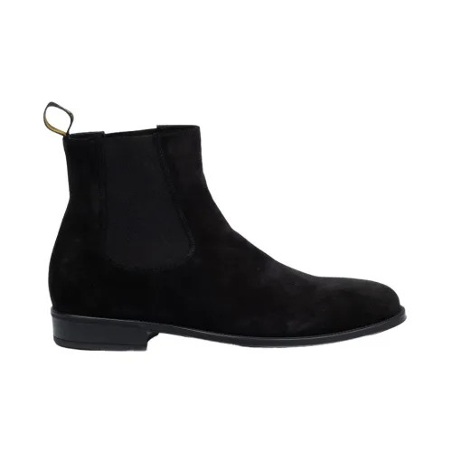 Doucal's , Black Suede Beatles Point with 3 cm Rubber Sole ,Black male, Sizes:
