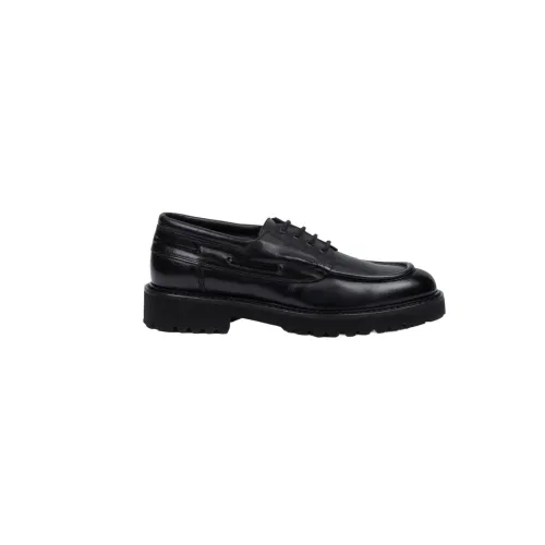Doucal's , Black Triumph Lace-up Shoe ,Black male, Sizes: