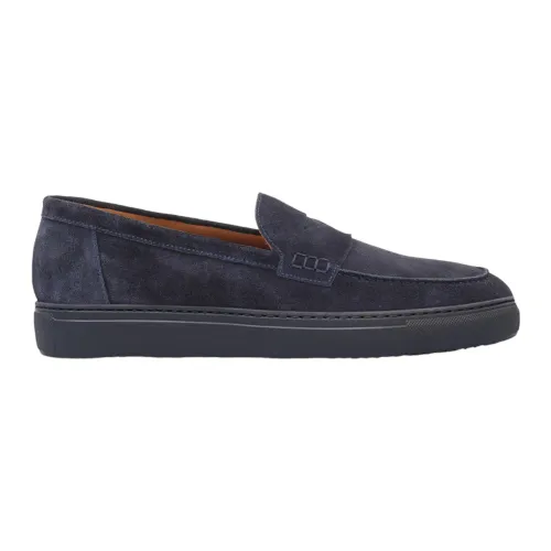 Doucal's , Blue Flat Shoes ,Blue male, Sizes: