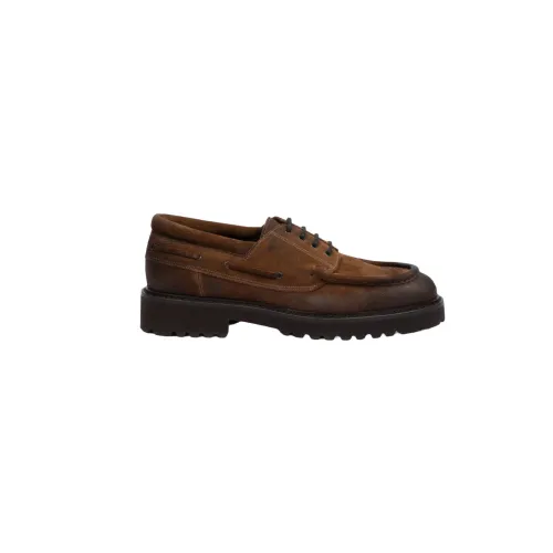 Doucal's , Brown Commander Suede Lace-up Shoe ,Brown male, Sizes: