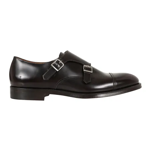 Doucal's , Brown Double Buckle Cap Toe Shoes ,Brown male, Sizes: