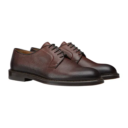 Doucal's , Burnt + Dark Brown Derby Shoes ,White male, Sizes: