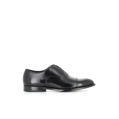 Doucal's , Classic Black Leather Oxford Shoes ,Black male, Sizes: