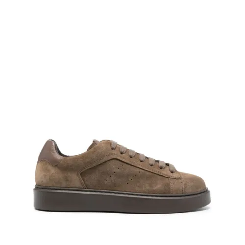 Doucal's , Clay Suede Sneakers ,Brown male, Sizes: