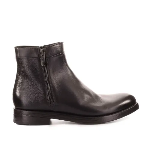 DOUCAL'S DARK BROWN ANKLE BOOT WITH ZIP