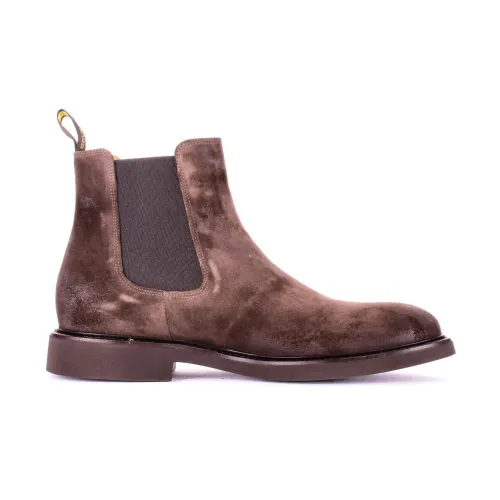 Doucal's , Dark Brown Suede Boots ,Brown male, Sizes:
