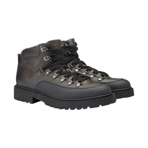 Doucal's , Lace-up Boots ,Gray male, Sizes: