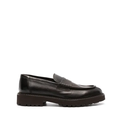 Doucal's , Leather Loafers - Triumph Model ,Brown male, Sizes:
