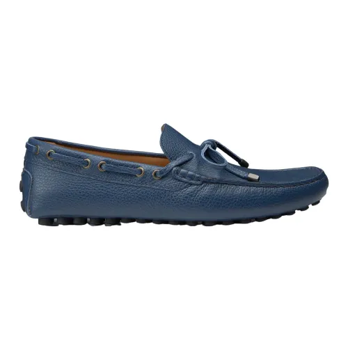 Doucal's , Portofino Blue Leather Loafers ,Blue male, Sizes: