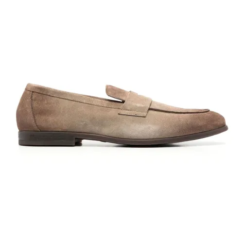 Doucal's , Sophisticated Brown Suede Loafers ,Beige male, Sizes:
