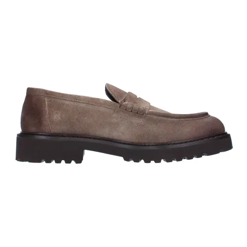 Doucal's , Vintage Moro Moccasin with Carrarmato Sole ,Brown male, Sizes: