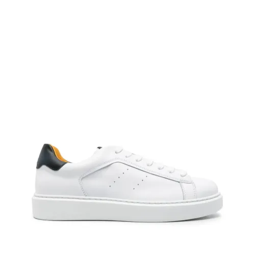 Doucal's , White Calfskin Sneakers with Memory Foam ,White male, Sizes: