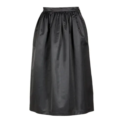 Douuod Woman , Long Skirt in Technical Fabric ,Black female, Sizes: