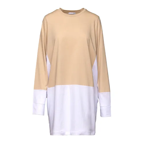 Douuod Woman , Long Sleeve Jersey T-shirt Cream/White ,Multicolor female, Sizes: