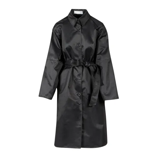 Douuod Woman , Technical Nylon Trench Coat ,Black female, Sizes:
