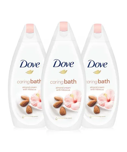 Dove Caring Bath Almond Cream and Hibiscus Moisturising Soak, 3x450ml - One Size