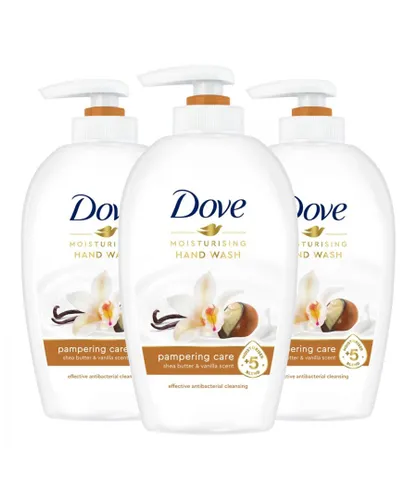 Dove Caring Hand Wash for Moisturised and protected Hands, 3 Pack, 250ml - Cream - One Size