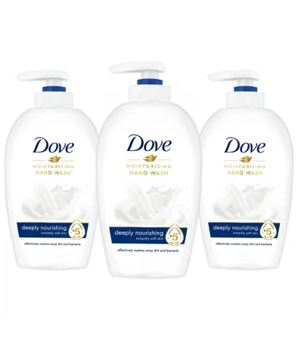 Dove Caring Hand Wash for Moisturised and protected Hands, 3 Pack of 250ml - Cream - One Size