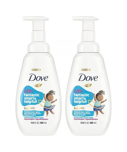 Dove Childrens Unisex Kids Care Body Wash Cotton Candy Hypoallergenic Foaming 2x400ml - Sky Blue - One Size