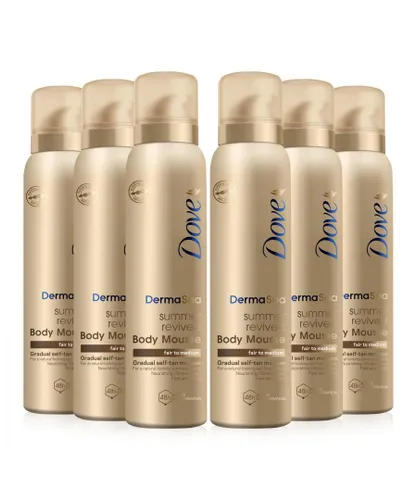 Dove Derma Spa Self Tan Body Mousse Summer Revived for Fair/Medium Skin, 6x150ml - One Size