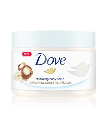Dove Exfoliating Body Scrub with Crushed Macadamia & Rice Milk Scent, 225ml - Cream - One Size