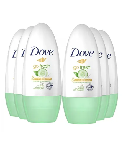 Dove Go Fresh Anti-Perspirant Cream Roll-On, Cucumber & Green Tea, 6 Pack 50ml Lace - One Size