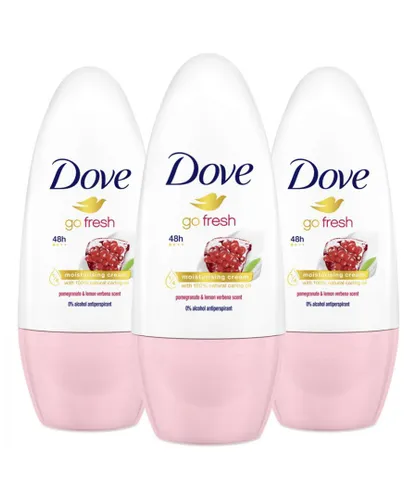 Dove Go Fresh Pomegranate Anti-Perspirant Deodorant Roll-On, 3pk of 50ml - Cream - One Size