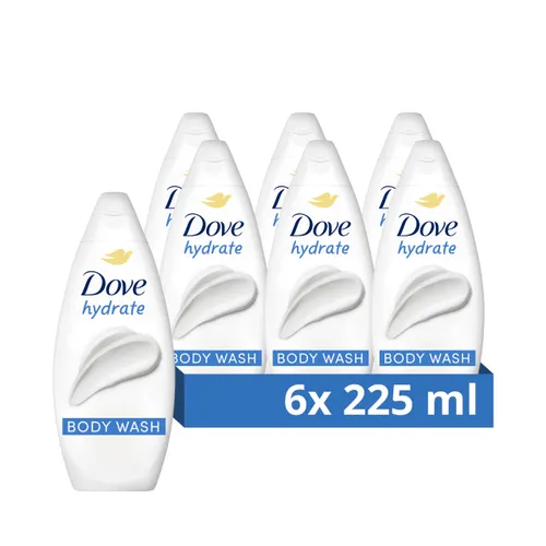 Dove Hydrate Body Wash Gentle cleansing for soft skin 6x