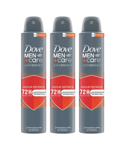 Dove Mens Anti-Perspirant Men+Care Advanced Anti-Bac Odour Defence 72H Deo, 200ml, 3 Pack - Cream - One Size