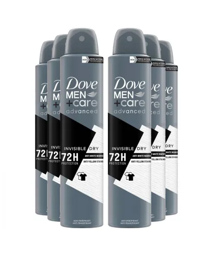 Dove Mens Anti-Perspirant Men+Care Advanced Invisible Dry 72H Protection Deo, 200ml, 6 Pack - Cream - One Size