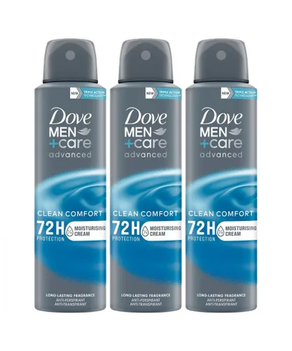 Dove Mens Men+Care Antiperspirant Deodorant 72H Protection, Clean Comfort 150 ml, 3 Pack - One Size