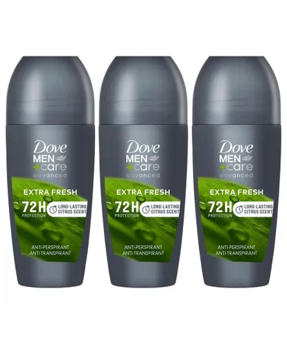 Dove Mens Men+Care Extra Fresh 72H Advanced Protection APS Deodorant Roll-On, 50ml, 3 Pack - Cream - One Size