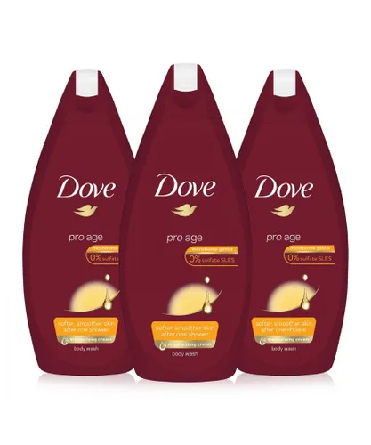 Dove Pro Age Body Wash Sulfate-free Rich Nourishment for Mature Skin, 3x450ml - Cream - One Size