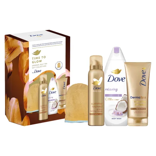 Dove Time to Glow Gradual Self Tan Collection Set with a