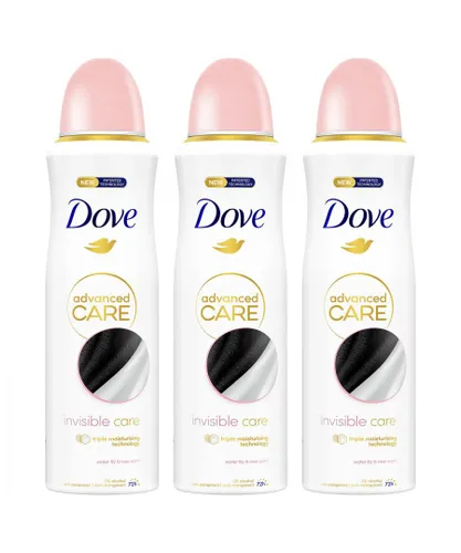 Dove Womens Advanced Care Anti-Perspirant Deodorant Invisible 200ml, 3 Pack - Rose - One Size