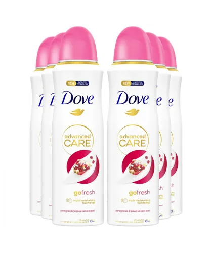 Dove Womens Advanced Care Antiperspirant Deodorant Pomegranate&Lemon Verbena, 200ml, 6 Pack - NA - One Size