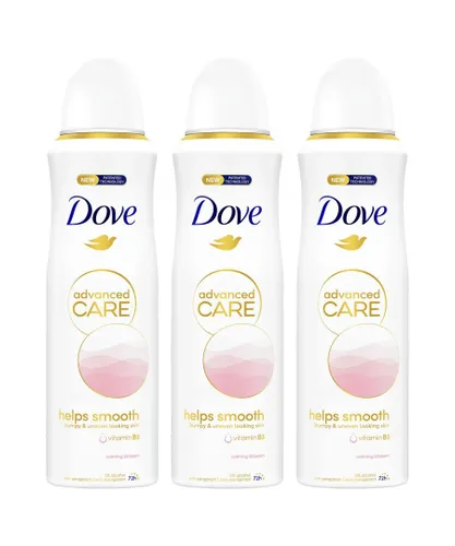 Dove Womens Advanced Care Antiperspirant Deodorant Spray 72H, Calming Blossom, 200 ml,3 Pack - Apple - One Size
