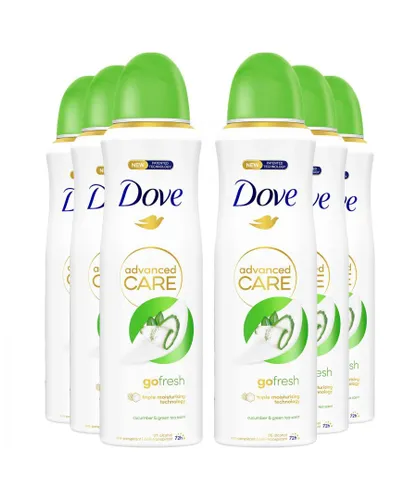 Dove Womens Advanced Care Antiperspirant Deodorant Spray Cucumber & Green Tea, 200 ml, 6 Pack Lace - One Size