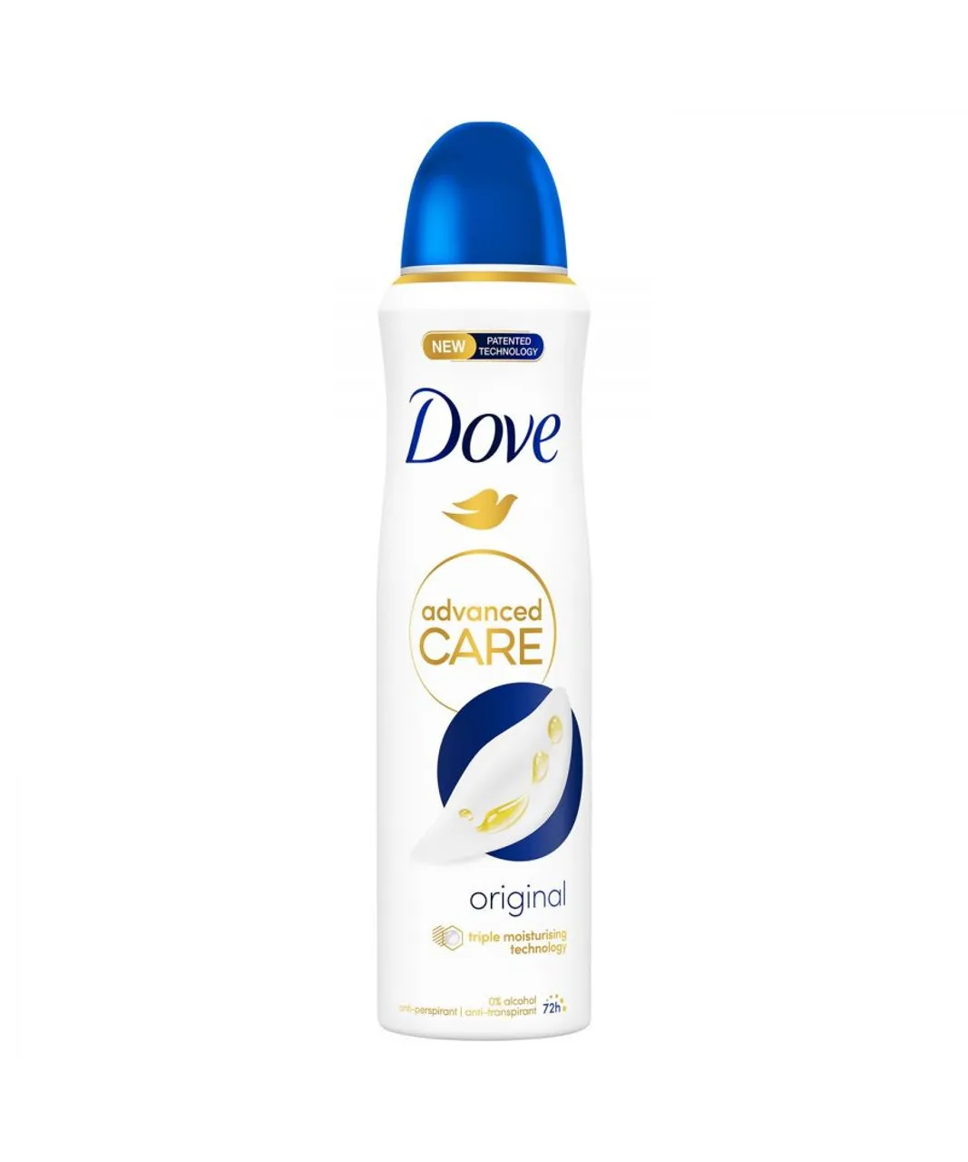 Dove Womens Anti-Perspirant Advanced Care Original 72H Deodorant for Women, 150ml, 6pack - NA - One Size
