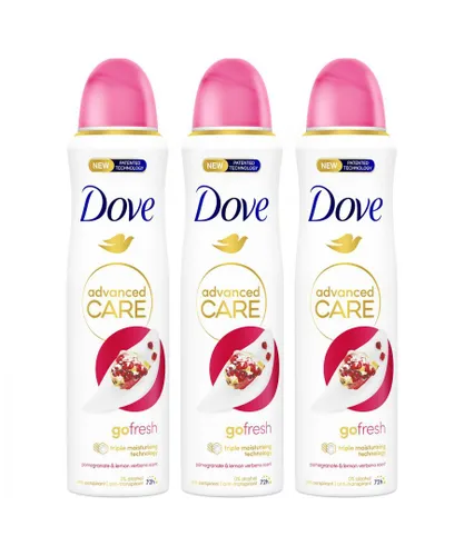 Dove Womens Anti-Perspirant Advanced Go Fresh Pomegranate & Lemon Deo for Women, 150ml, 3 Pack - NA - One Size