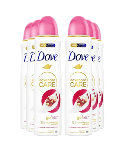 Dove Womens Anti-Perspirant Advanced Go Fresh Pomegranate & Lemon Deo for Women, 150ml, 6 Pack - NA - One Size