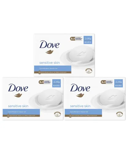 Dove Womens Sensitive Hypoallergenic Moisturising Beauty Bar for Skin 3x2x90g - One Size