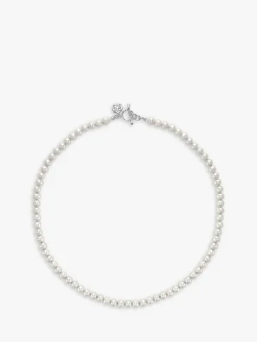 Dower & Hall Freshwater Pearl Collar Necklace, White/Silver - Silver - Female