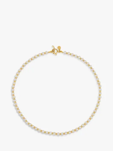 Dower & Hall Halo Freshwater Pearl Beaded Necklace, Gold - Gold - Female