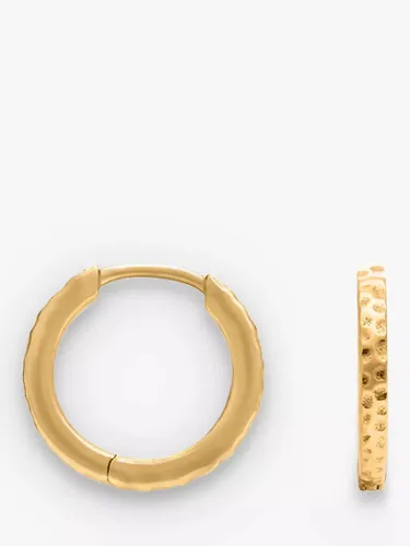 Dower & Hall Large Hammered Story Hoop Earrings - Gold - Female