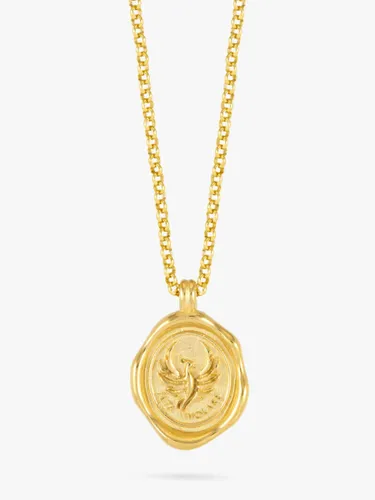 Dower & Hall Men's Phoenix Talisman Pendant Necklace - Gold - Male