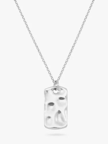 Dower & Hall Men's Waterfall ID Tag Pendant Necklace, Silver - Silver - Male